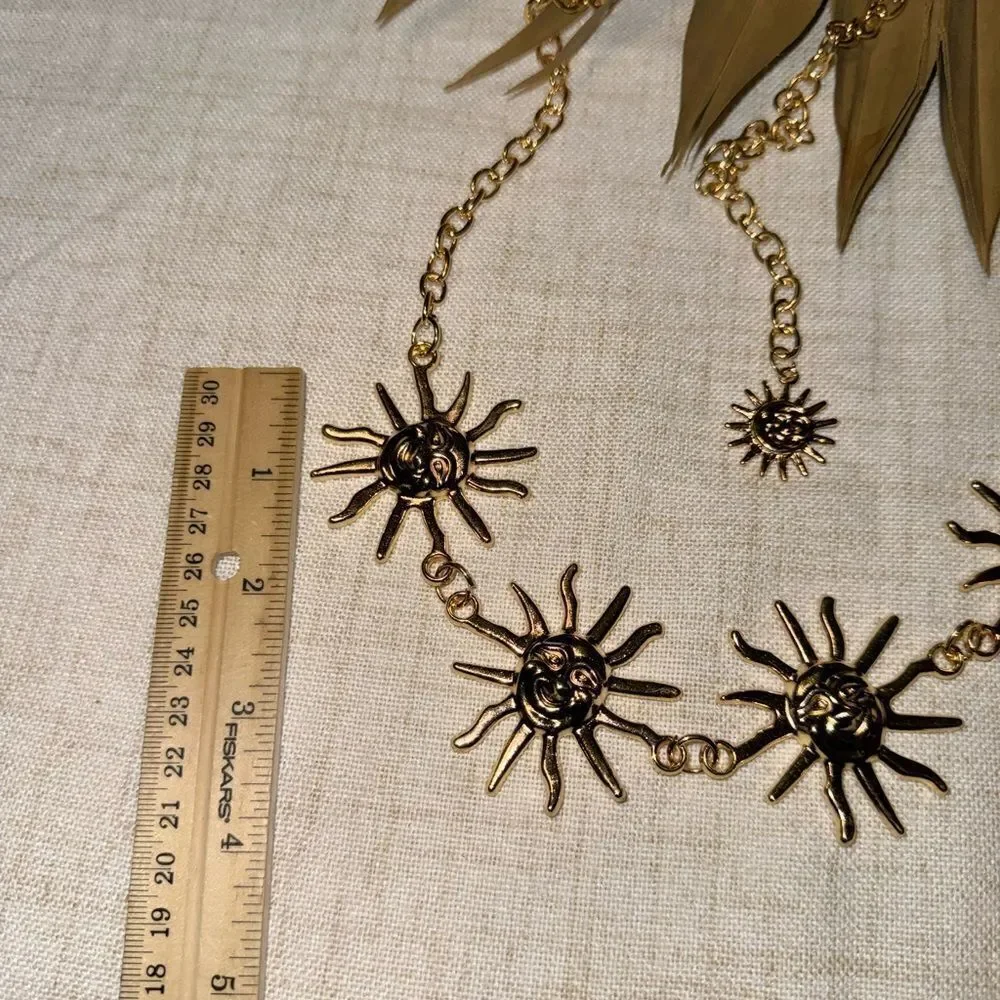 Gold Sunburst Chain Belt